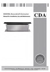 CDA EDD9BL Manual For Installation, Use And Maintenance