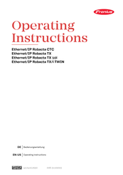 Fronius Profinet Robacta TX 10i Operating Instructions Manual