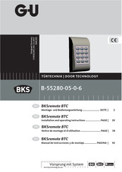 GU BKSremote BTC B-55280-05-0-6 Installation And Operating Instructions Manual
