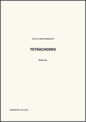 CYCLE INSTRUMENTS TETRACHORDS Manual