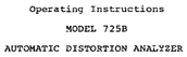 ShibaSoku 725B Operating Instructions Manual
