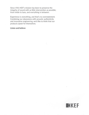 KEF S3 Installation Manual