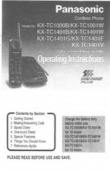 Panasonic KXTC1401W - CORDLESS 900 ANALOG Operating Instructions Manual