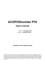 B&R Industries ACOPOSinverter P76 User Manual