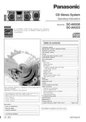 Panasonic SCAK633 - MINI HES W/CD PLAYER Operating Instructions Manual