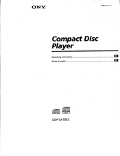 Sony CDP-CA70ES - Compact Disc Player Operating Instructions Manual
