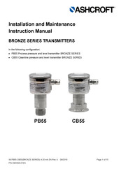 Ashcroft BRONZE Series Installation And Maintenance Instruction Manual
