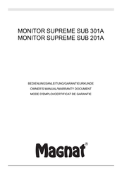Magnat Audio MONITOR SUPREME SUB 201A Owner's Manual/Warranty Document