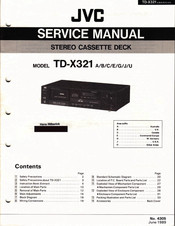 JVC TD-X321C Service Manual