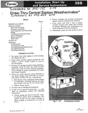 Carrier WEATHERMAKER 39B Installation, Start-Up And Service Instructions Manual