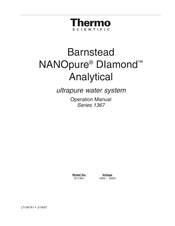 Thermo Scientific Barnstead NANOpure DIamond D11901 Operation Manual