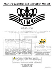 KING KP60 Owner's Operation And Instruction Manual