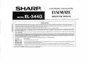 Sharp ELSIMATE EL-344G Operation Manual