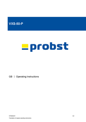 probst VXS-50-P Operating Instructions Manual