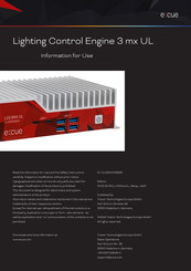 Traxon Technologies ECUE LCE3MX UL Instructions For Use Manual