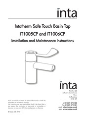Inta Intatherm IT1005CP Installation And Maintenance Instructions Manual