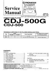 Pioneer CDJ-500G Service Manual