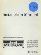 BRUEL & KJAER 1053 Instruction Manual