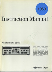 BRUEL & KJAER 1050 Instruction Manual