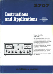 BRUEL & KJAER 2707 Instructions And Applications