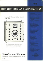 BRUEL & KJAER 1018 Instructions And Applications