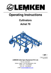 LEMKEN Achat 70 Operating Instructions Manual