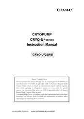 Ulvac CRYO-U Series Instruction Manual