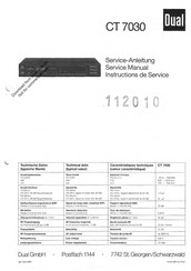 Dual CT 7030 Service Manual