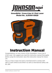 Johnson GreenBrite JLD300-GN2D Instruction Manual
