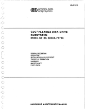Control Data Corporation GD308 Hardware Maintenance Manual