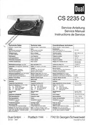 Dual CS 2235 Q Service Manual