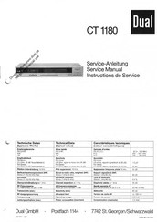 Dual CT 1180 Service Manual