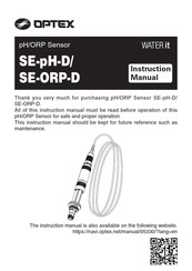 Optex SE-ORP-D Instruction Manual