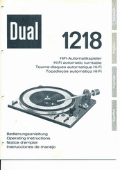 Dual 1218 Operating Instructions Manual