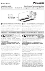 Panasonic WhisperComfort 60 Installation Manual