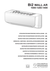 Olimpia splendid Bi2 WALL AR 1000 Instructions For Use, Maintenance And Installation Manual