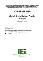 IEI Technology HYPER-RK3566 Quick Installation Manual