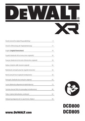 DeWalt XR DCD800E1T Original Instructions Manual