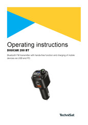 TechniSat DIGICAR 200 BT Operating Instructions Manual