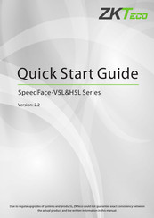 ZKTeco SpeedFace-V5L(QR) Quick Start Manual