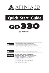 Afinia 3D QD330 Quick Start Manual