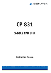 SIGMATEK CP 831 Instruction Manual