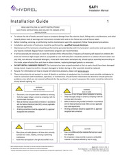 Hydrel SAF1 Installation Manual