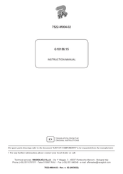 Ravaglioli G10156.15 Instruction Manual