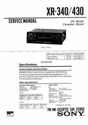 Sony XR-340 Service Manual