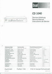 Dual CD 1040 Service Manual