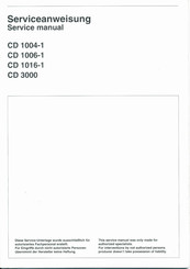 Dual CD 1004-1 Service Manual