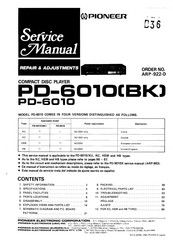 Pioneer PD-6010BK Service Manual