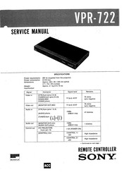 Sony VPR-722 Service Manual