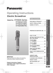 Panasonic EYADA218XC Operating Instructions Manual